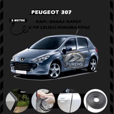 STS Oto Aksesuar Peugeot 307 Oto Araç Kapı Koruma Fitili 5metre Parlak Siyah Renk