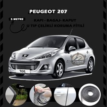 STS Oto Aksesuar Peugeot 207 Oto Araç Kapı Koruma Fitili 5metre Parlak Siyah Renk