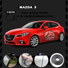 STS Oto Aksesuar Mazda 3 Oto Araç Kapı Koruma Fitili 5metre Parlak Siyah Renk