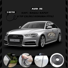 STS Oto Aksesuar Audi A6  Oto Araç Kapı Koruma Fitili 5metre Parlak Siyah Renk