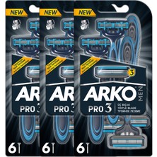 Arko Men T3 18 Adet 3 Bıçaklı Erkek Tıraş Bıçağı