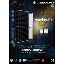 AE Solar Ae 580W-144 Hücreli Topcon-Monofacıal-Halfcut Güneş Paneli