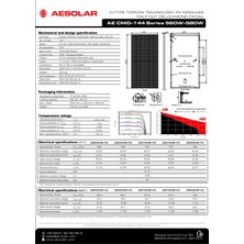 AE Solar Ae 580W-144 Hücreli Topcon-Monofacıal-Halfcut Güneş Paneli