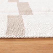 "homesteadart Rugs, Elegantwoven Koleksiyon Bej Pamuk-Polyester Kilim - Çift Taraflı ve Nefes Alabilir Yapıda, 30°c'de Makinede Yıkanabilir, Katlanabilir, Robot Süpürge Uyumlu - Çeşitli Ebatlar"