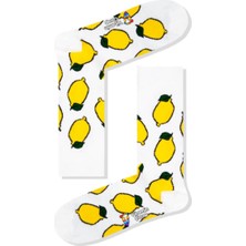 Limmon Store Limon Beyaz Renkli Çorap
