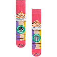 Limmon Store Starbucks Pink Coffee Renkli Çorap