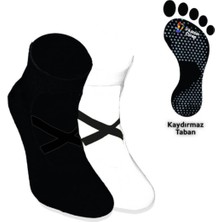 Limmon Store 2'li Siyah Beyaz Yoga Pilates Çorap Set