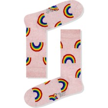 Limmon Store Gökkuşağı Pembe Renkli Çorap