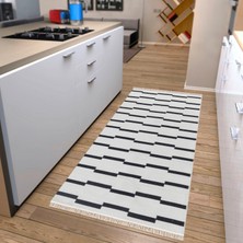 "homesteadart Rugs, Elegantwoven Koleksiyon Siyah Pamuk-Polyester Kilim - Çift Taraflı ve Nefes Alabilir Yapıda, 30°c'de Makinede Yıkanabilir, Katlanabilir, Robot Süpürge Uyumlu - Çeşitli Ebatlar"