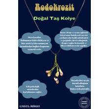 Doğal Taş Dünyası Sertifikalı Orijinal Doğal Taş Rodokrozit Taşı El Yapımı Bakır Tel Sarma Kolye