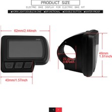 Fiona E-Bisiklet Ekran Ölçer LCD-EN06 Ekran 24V 36V 48V USB Güç Hız Göstergesi ile E-Bike Su Geçirmez Fiş (Yurt Dışından)