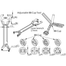 Fiona Bisiklet Tamir Anahtarı Yol Bisikleti Alt Braket Anahtarı Pedalı Anahtarı Aracı 16/17MM Bisiklet Tamir Aracı Aksesuarları (Yurt Dışından)