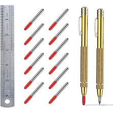 Fiona Paket Mıknatıslı Tungsten Karbür Çizici, Ekstra 12 Yedek Işaretleme Ucu ve 6 Inç Cetvel, Metal Sac Için. (Yurt Dışından)