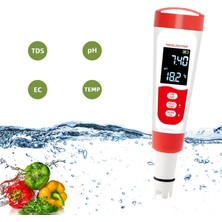 Fiona Ph Ölçer, Dijital 4'ü 1 Arada Ph Ec Tds Su Hidroponiği Için Sıcaklık Ölçer, Su Geçirmez ve Laboratuvar Için Ec Ppm Su Test Cihazı (Yurt Dışından)