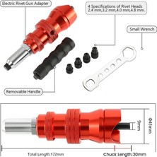 Fiona Elektrikli Perçin Adaptörü 2.4mm-4.8mm Perçin Somunu Adaptörü Matkap Adaptörü Akülü Perçinleme Aracı Ekleme Somunu Çekme Perçin Aracı (Yurt Dışından)