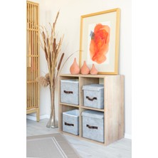 Art Bee Keçe Dolap Içi Organizer Takı, Makyaj, Banyo, Ofis Düzenleyici Kapaklı Saklama Kutusu 25X25X25 cm