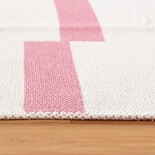 "homesteadart Rugs, Elegantwoven Koleksiyon Pembe Pamuk-Polyester Kilim - Çift Taraflı ve Nefes Alabilir Yapıda, 30°c'de Makinede Yıkanabilir, Katlanabilir, Robot Süpürge Uyumlu - Çeşitli Ebatlar"