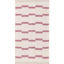 "homesteadart Rugs, Elegantwoven Koleksiyon Pembe Pamuk-Polyester Kilim - Çift Taraflı ve Nefes Alabilir Yapıda, 30°c'de Makinede Yıkanabilir, Katlanabilir, Robot Süpürge Uyumlu - Çeşitli Ebatlar"