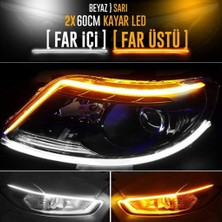 Deniz Tuning Bmw 2.16 Uyumlu Gündüz Ledi, Far Üstü Altı Kayar LED 60 cm Selamlamalı Model
