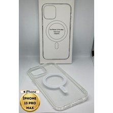 L'edoren Apple iPhone Uyumlu Kılıf Magsafe Wireless Kablosuz Şarj Destekli Sert Şeffaf Darbe Emici Kapak