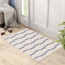 "homesteadart Rugs, Elegantwoven Koleksiyon Açık Gri Pamuk-Polyester Kilim - Çift Taraflı ve Nefes Alabilir Yapıda, 30°c'de Makinede Yıkanabilir, Katlanabilir, Robot Süpürge Uyumlu - Çeşitli Ebatlar"