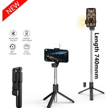 Ganbao Işık Yok Katlanabilir Mini Selfie Çubuğu Tripod Ios Android Için Dolgu Işığı ile Kablosuz Bluetooth Bluetooth Deklanşör Uzaktan Kumanda (Yurt Dışından)