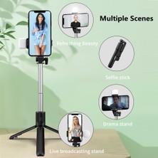 Ganbao Işık Yok Katlanabilir Mini Selfie Çubuğu Tripod Ios Android Için Dolgu Işığı ile Kablosuz Bluetooth Bluetooth Deklanşör Uzaktan Kumanda (Yurt Dışından)