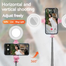 Ganbao Iki Işıklı Bluetooth Uyumlu Taşınabilir Selfie Çubuğu 1.6m Estabilizador Celular Tripod, Akıllı Telefon Için Dolgu Işığıyla Makyaj Video Canlı (Yurt Dışından)