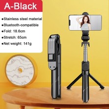 Ganbao A-Siyah Bluetooth Uyumlu Kablosuz Selfie Çubuğu Mini Tripod Ios Android Telefon Için Dolgu Işığı ile Uzatılabilir Monopod Uzaktan Deklanşör (Yurt Dışından)