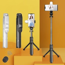 Ganbao A-Siyah Bluetooth Uyumlu Kablosuz Selfie Çubuğu Mini Tripod Ios Android Telefon Için Dolgu Işığı ile Uzatılabilir Monopod Uzaktan Deklanşör (Yurt Dışından)