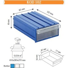 Sembol 102 Plastik Çekmeceli Kutu 7,7 x 11,7 x 3,6 cm 25'li