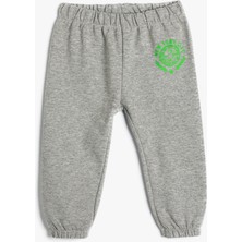 Koton Basic Jogger Eşofman Altı Beli Lastikli Baskı Detaylı