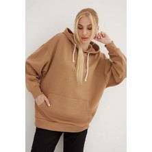 Fashion Friends Pamuklu Oversize Kapüşonlu Sweat Bayan Sweat 23K0805K1