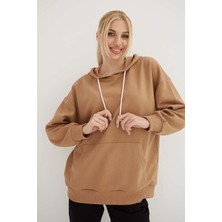 Fashion Friends Pamuklu Oversize Kapüşonlu Sweat Bayan Sweat 23K0805K1