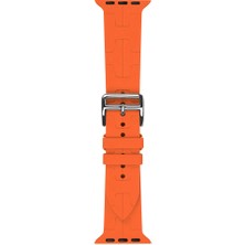 Gpack Apple Watch 4 5 42MM Kordon Katman Görünüm Spor Silikon KRD92 Turuncu