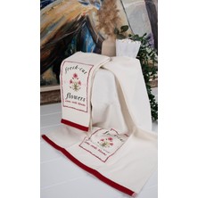 Baveno Home Pamuk Ikili 40X66 cm Nakışlı Desenli Yılbaşı Havlu/havlu Seti