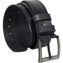 Süzer Deri Siyah Hakiki Deri Desenli Model 4.5 Cm.lik Spor Kot Kemer - 500-28
