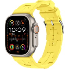 Case Street Apple Watch 7 41MM Kordon Katman Görünüm Spor Silikon KRD92 Sarı