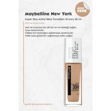 Maybelline New York Super Stay Active Wear Fondöten 10 Ivory