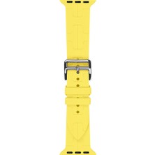 Case Street Apple Watch 9 45MM Kordon Katman Görünüm Spor Silikon KRD92 Sarı