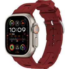 Case Street Apple Watch 7 41MM Kordon Katman Görünüm Spor Silikon KRD92 Bordo