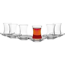Paşabahçe Çay Bardağı Takımı, Çay Seti, Üsküdar Serisi 97177, 6 Adet Çay BARDAĞI(120 Ml) ve 6 Adet Çay TABAĞI(102MM)