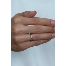 3mm İnce Bombeli Parlak Erkek Kadın Unisex Çelik Alyans Yüzük cl27