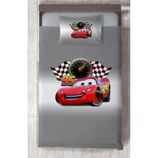 Mekta Home Bebek ve Çocuk Odası Gri Mcqueen Desenli Yatak Örtüsü