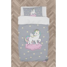 Mekta Home Bebek ve Çocuk Odası Seksekli Unicorn Desenli Nevresim Takımı