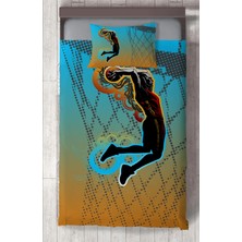 Mekta Home Bebek ve Çocuk Odası Basketbol Desenli Yatak Örtüsü