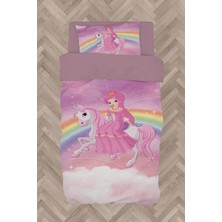 Mekta Home Bebek ve Çocuk Odası Gökuşağı ve Unicorn Desenli Nevresim Takımı