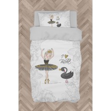 Mekta Home Bebek ve Çocuk Odası Baleri ve Kuğu Desenli Motifli Nevresim Takımı