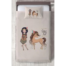 Mekta Home Bebek ve Çocuk Odası Kızılderili Desenli Yatak Örtüsü