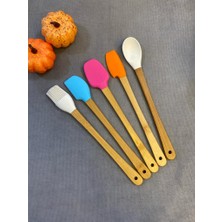 Kitchen Crazy Bambu Saplı 5 Parça Mini Silikon Spatula Kaşık Fırça Seti SHYL654231